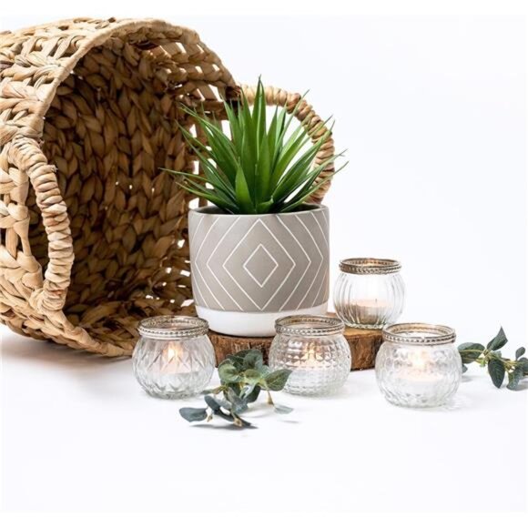 Farmhouse Artificial Plant | 8" Fake Plant for Desk Decor - Picture 2 of 7